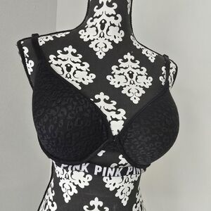VICTORIAS SECRET Black Lace Women's Bra PUSH UP 36DD